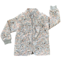 2Y Light Blue Floral Quilt Style Zipper Jacket - Wheat