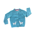 18-24M Turquoise Knitted Llama Cardigan - Baby Borden