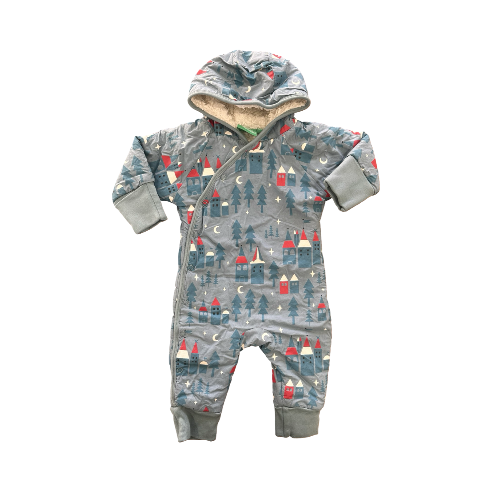 0-3M Blue Winter Super Warm Bear Fleece Lined Bodysuit - Little green radicals