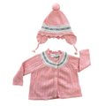 9M Pink Classic Knit Style Cardigan with Matching Hat - Ralph Lauren