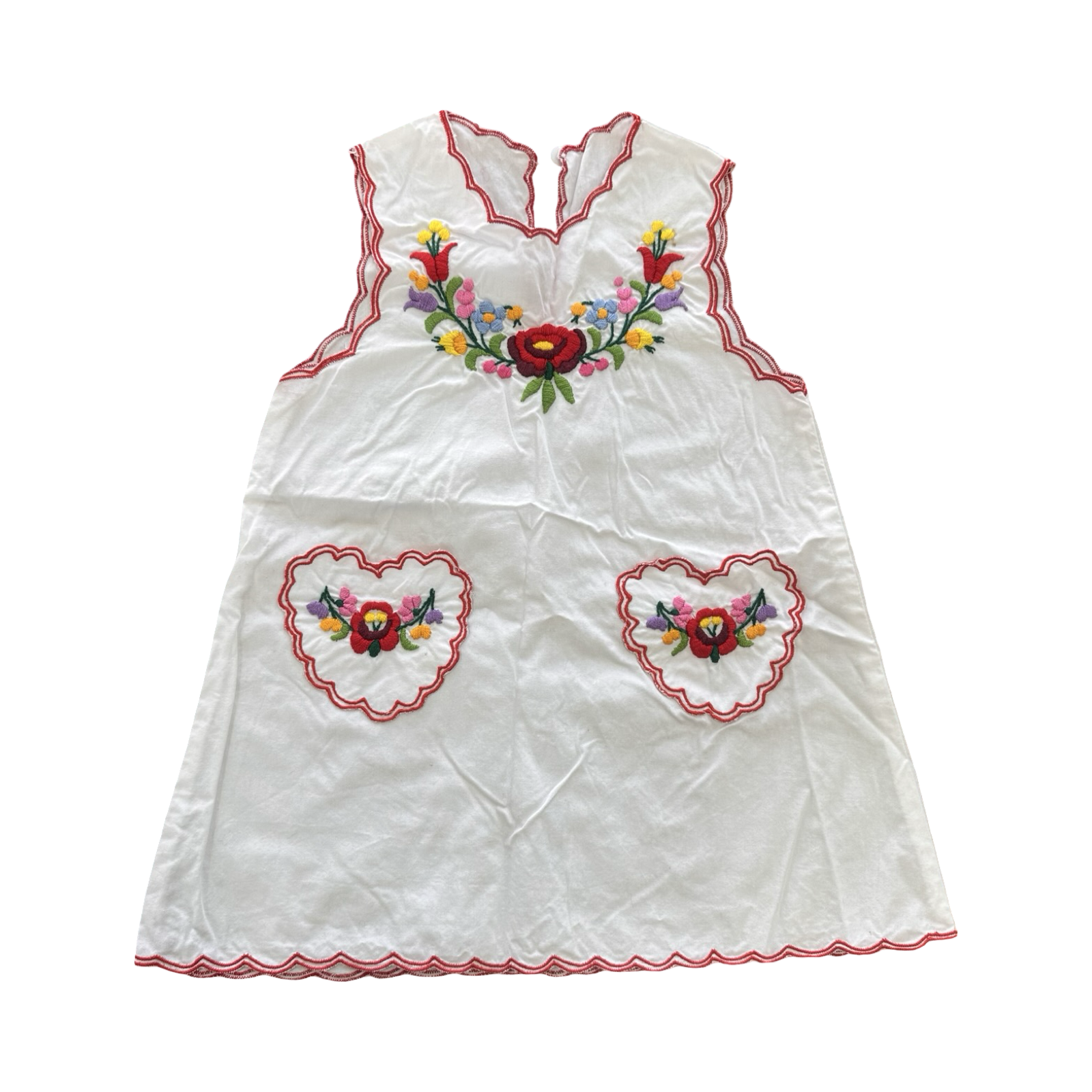 1-2Y White Floral Embroidery Cotton Dress