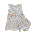 *NEW* 18-24M Purple Printed Summer Dress with Bloomer - Woolworths
