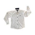 4-5Y White & Navy Formal Boys Shirt - Amani