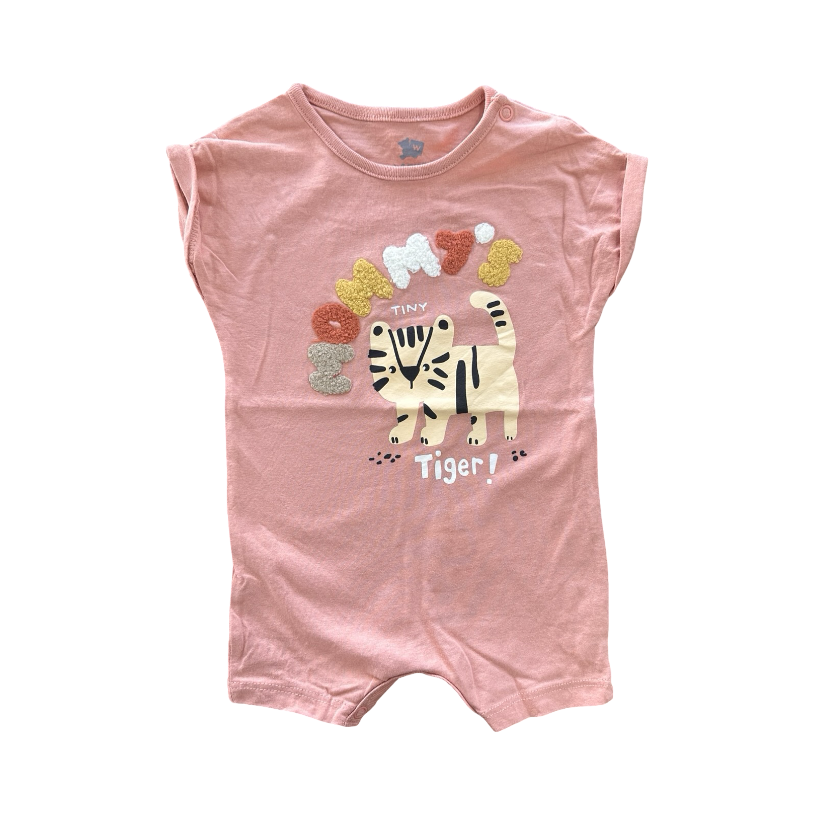 1-3M Peach Mommy's Tiny Tiger Romper - Woolworths