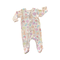 1-3M Peach Bunny & Flower Zipper Babygrow - Woolworths