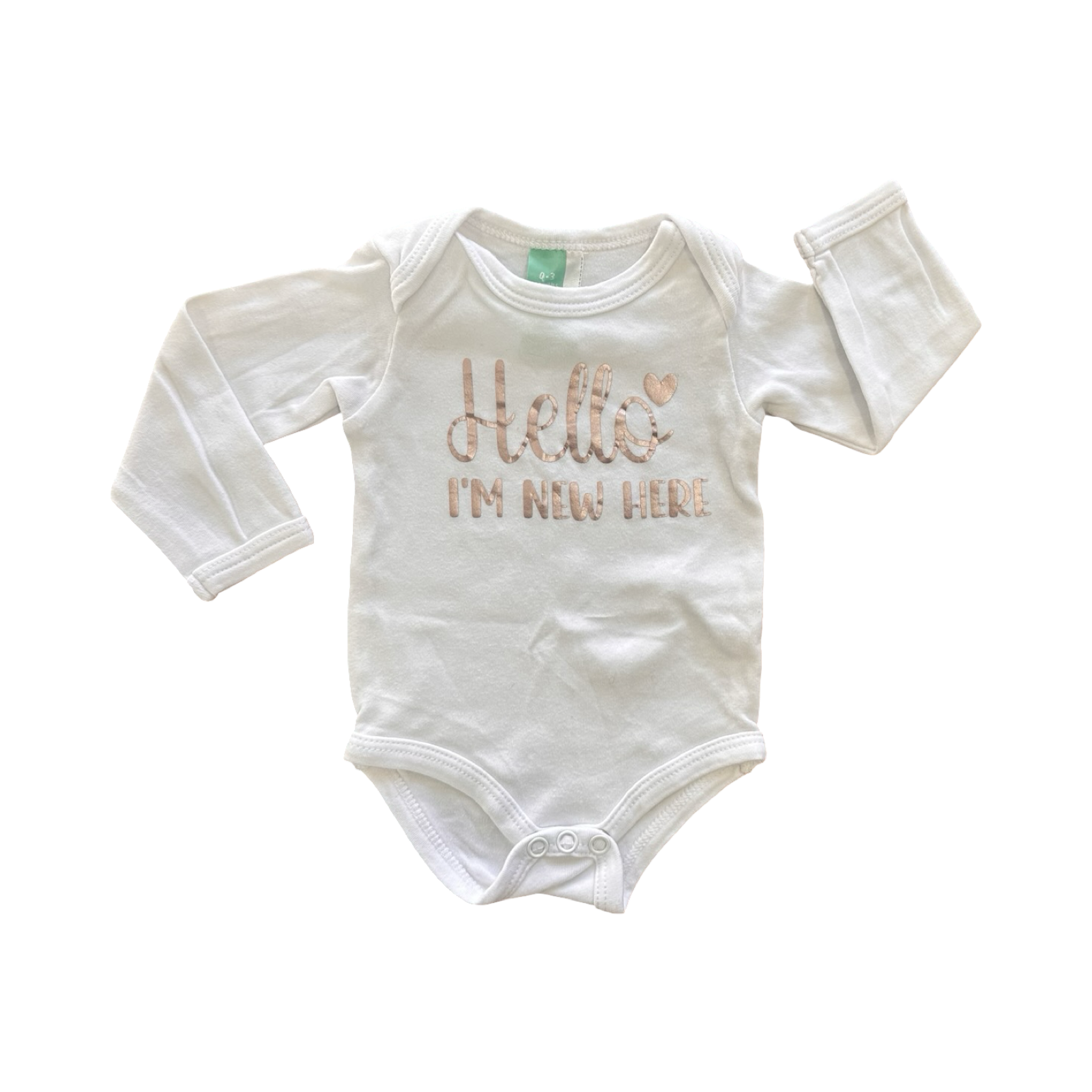 0-3M White "Hello I'M Here" Bodysuit - Ackermans