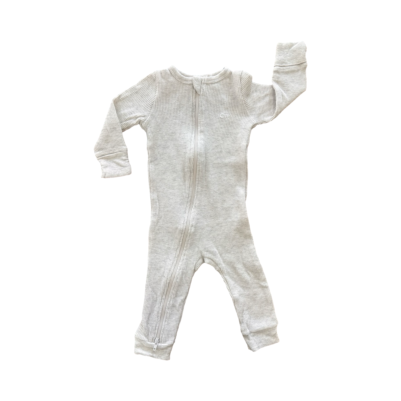 3-6M Beige Melange Waffle Knit Babygrow - Country Road