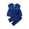 3-6M Navy & Rose Gold Girl's Dress with Tights - Ackermans