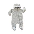 3-6M Green Melange Bear Fleece Zipper Onesie - Woolworths