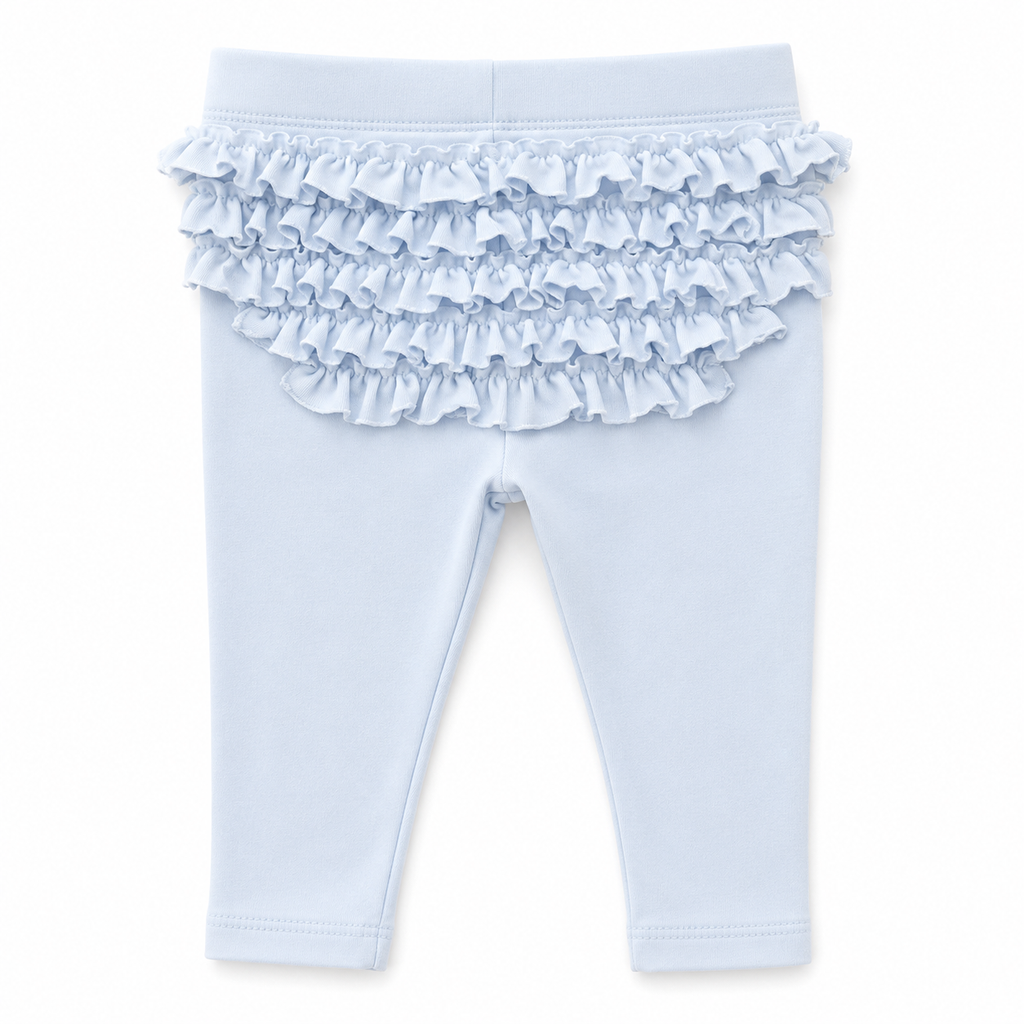3-6M Blue Leggings with Frill Back - Meerkat
