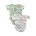3-6M 2pc Green & White Elephant Bodysuit - Woolworths / Ackermans