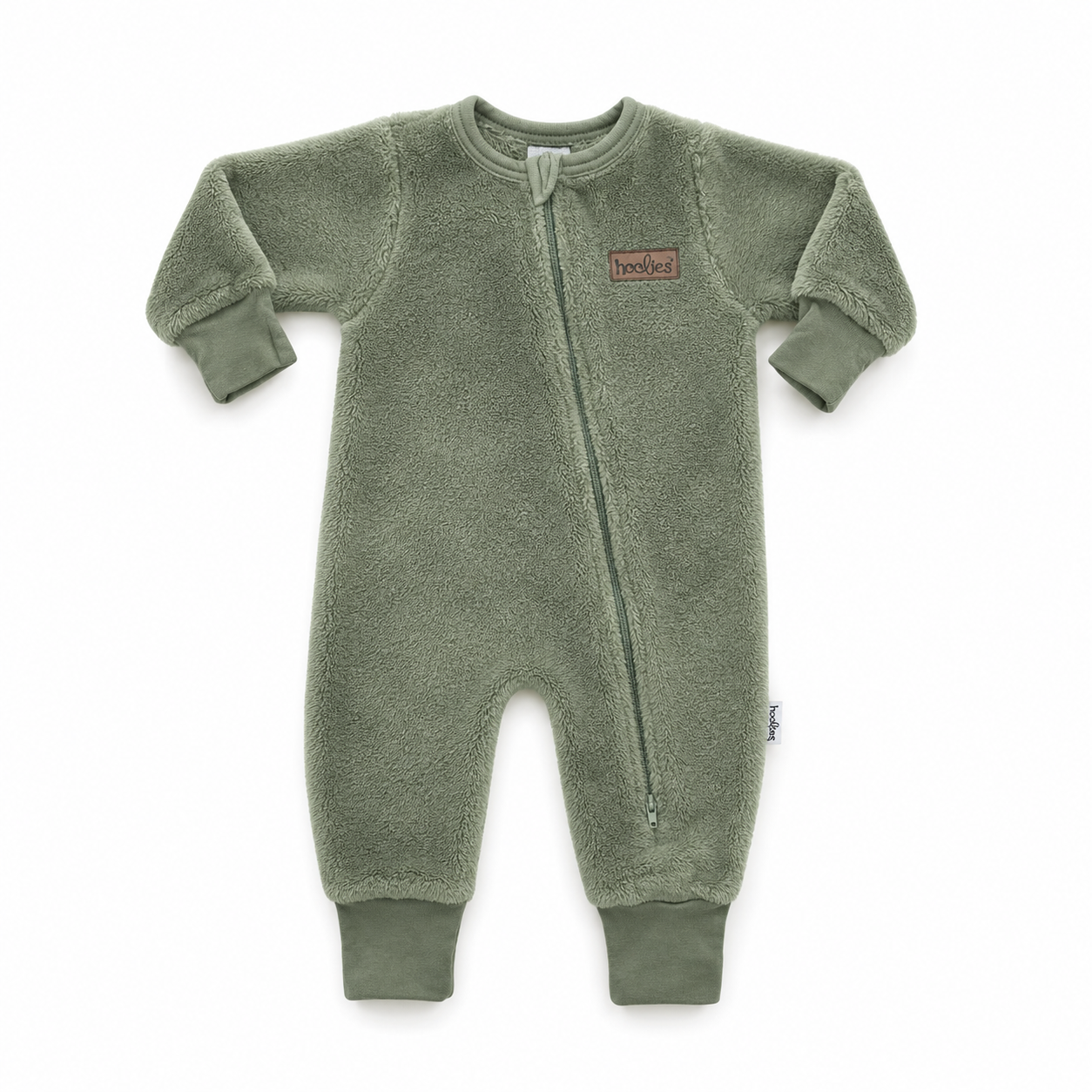 6-12M Green Fleece Zipper Onesie - Hoolies