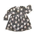 6-12M Grey Bunny Long Sleeve Dress - Woolworths