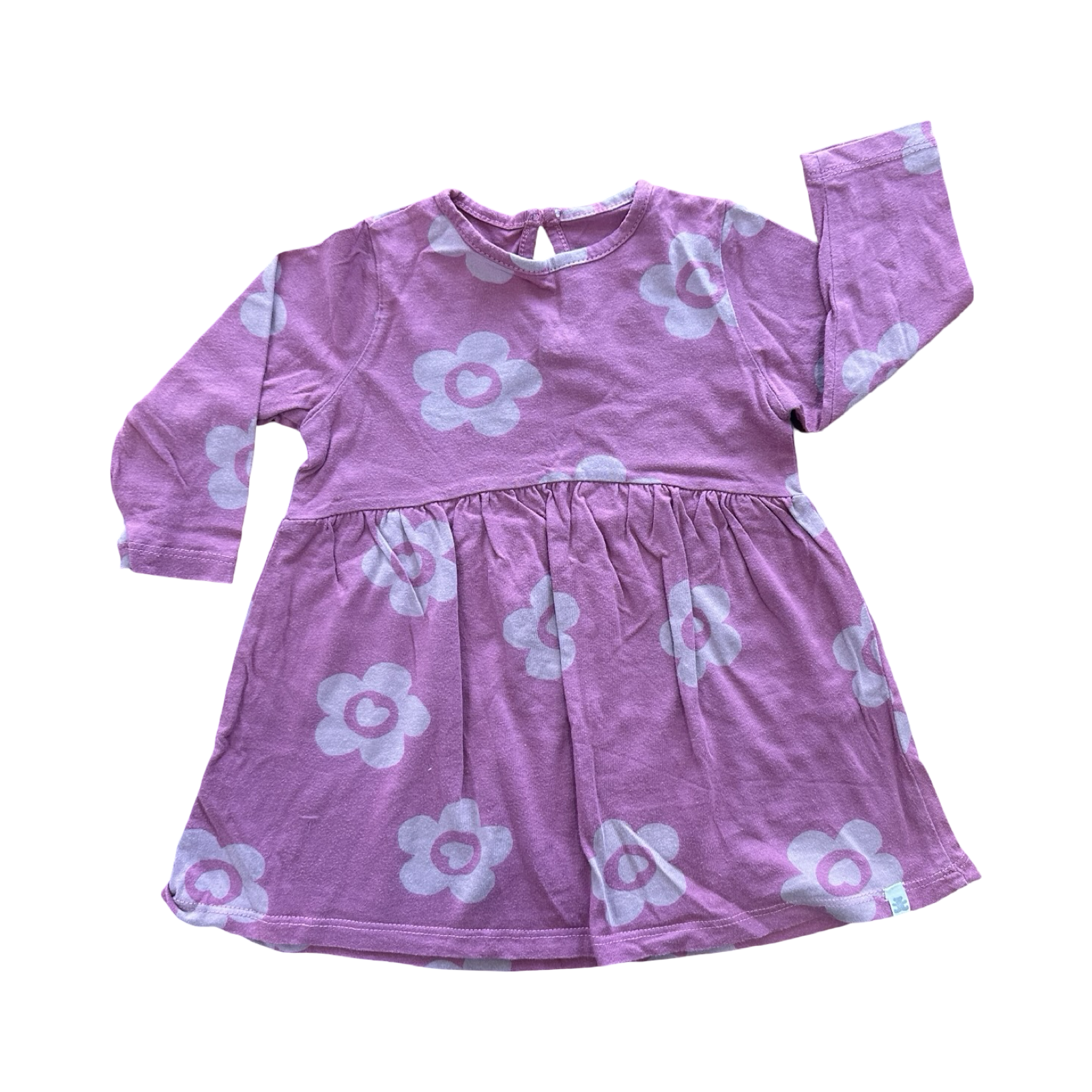 6-12M Purple Floral Long Sleeve Dress