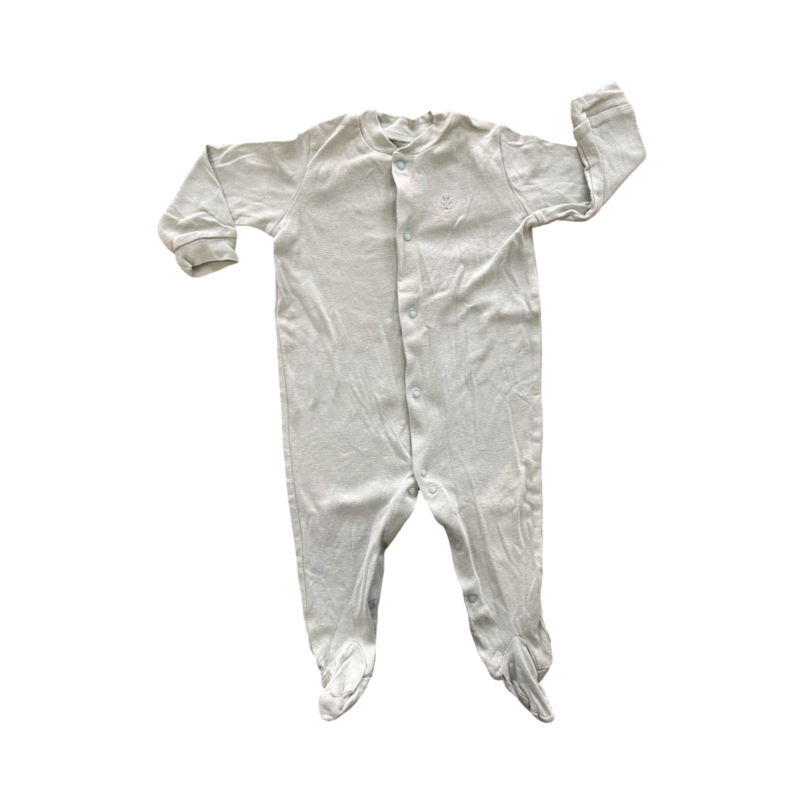 6-12M Green Cotton Snapper Babygrow - Woolworths