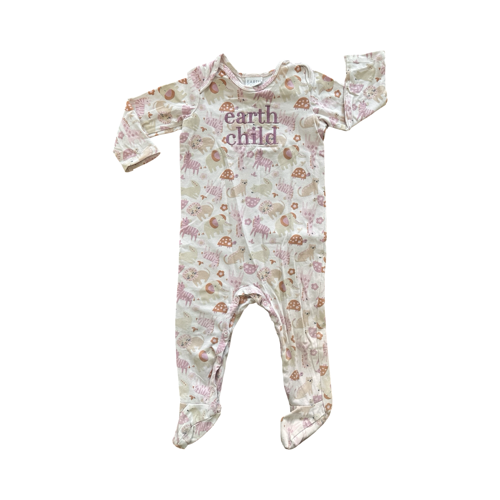 6-12M Zoo Animal Cotton Babygrow - Earthchild