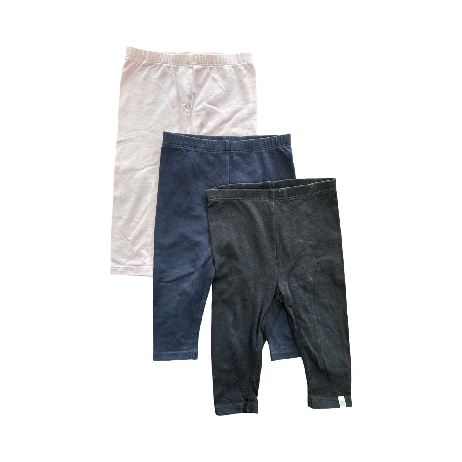 6-12M 2pc Black, Pink & Navy Leggings - Woolworths