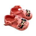Size 2 Pink Polkadot Croc Style Sandals