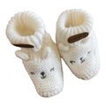 One Size White Sheep Knitted Booties - Naartjie