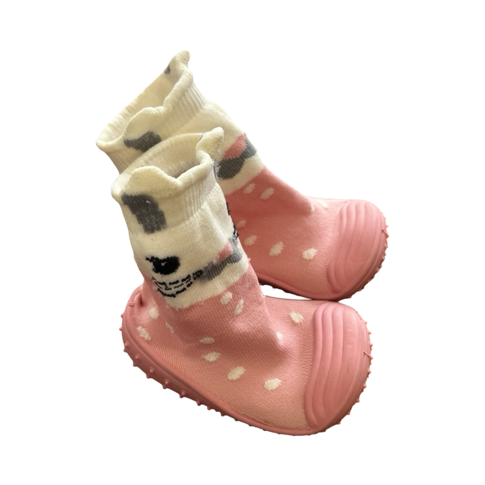 Size 2 Pink Rubber Sole Sock Shoes