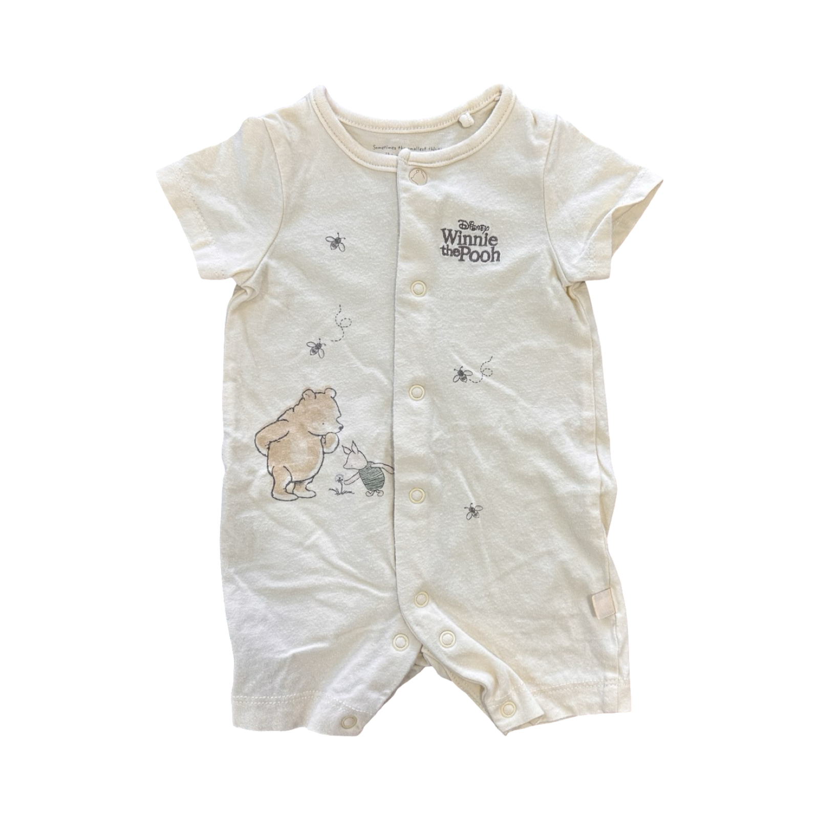 3-6M Yellow Pooh Bear Romper - Tu