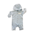 3-6M Light Blue Long Hooded Zipper Bodysuit - Puma