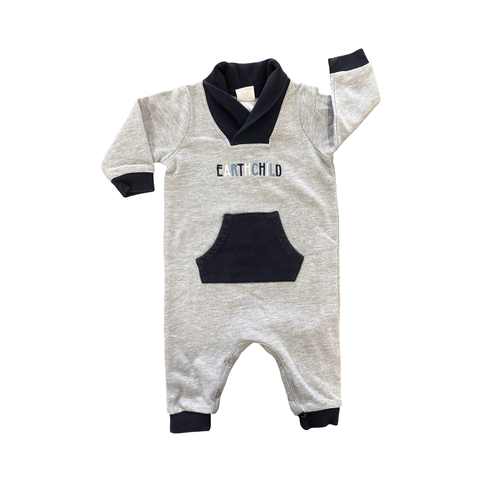 3-6M Grey & Black Warm Bodysuit - Earthchild