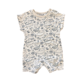 3-6M White & Blue Deep Sea Theme Romper - Tu