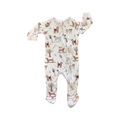 6-12M White Doggie Long Side Zipper Babygrow - Baba Fishees