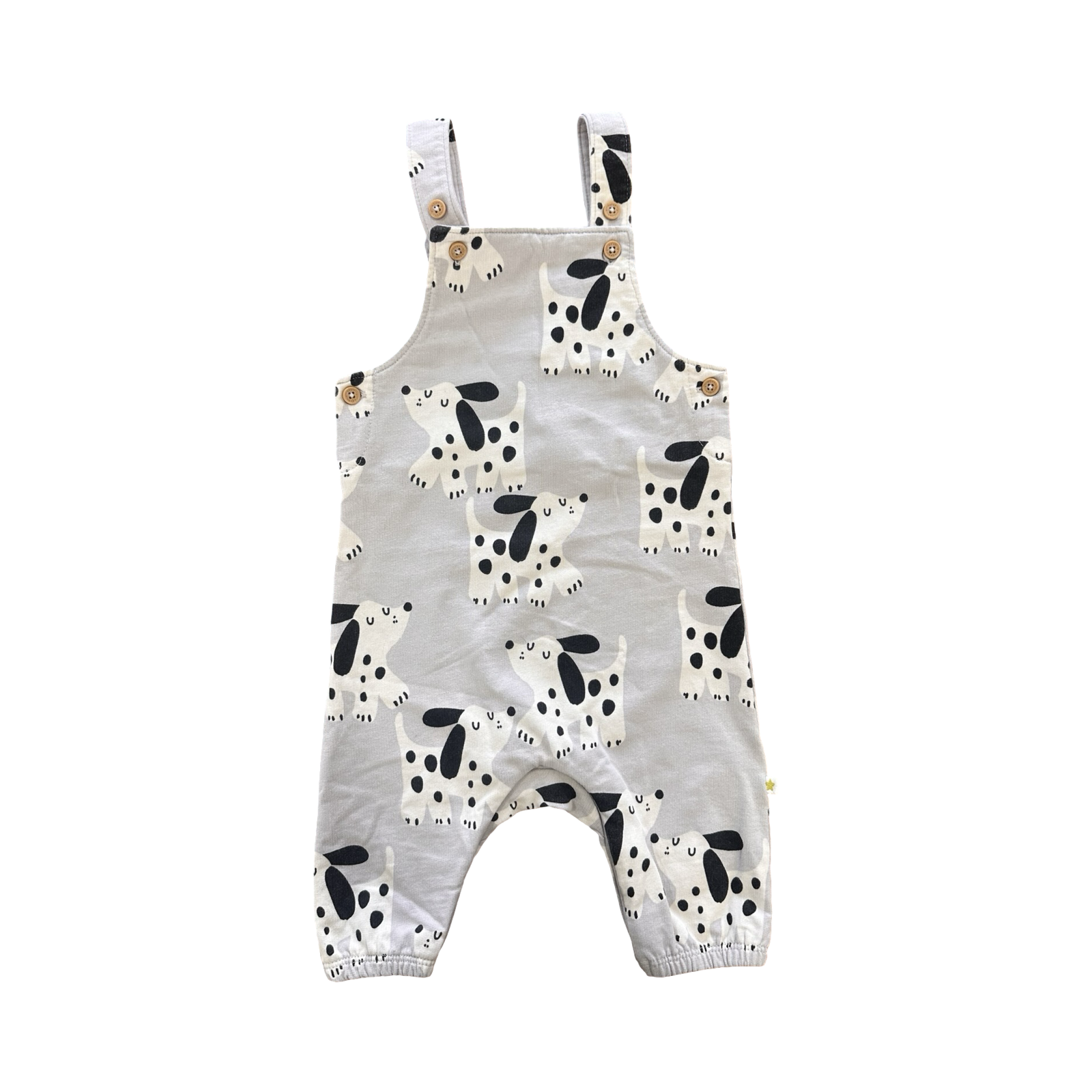 3-6M Grey Cotton Dalmatian Long Dungaree - Next