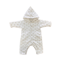 0-3M White Puffer Hooded Puffer Bodysuit with Palm Trees - Petit Beteau