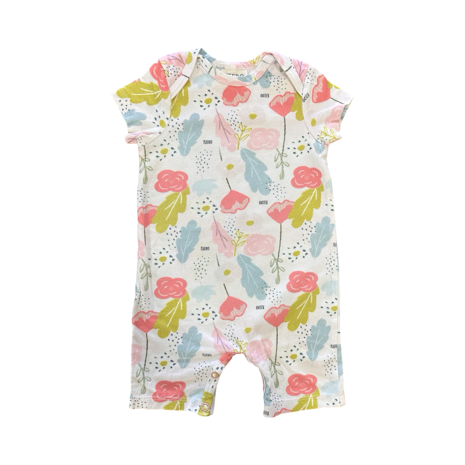 3-6M White Floral Girl's Romper - Keedo