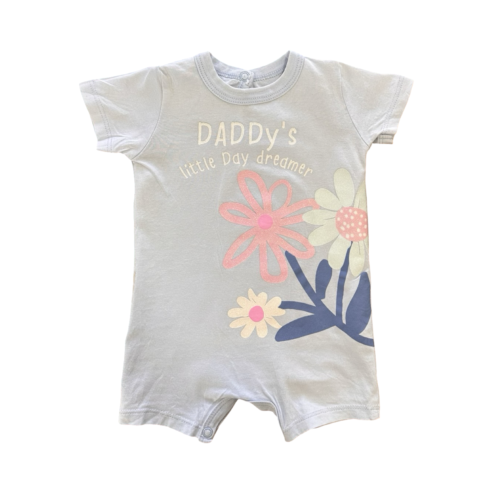 1-3M Light Blue Daddy's Little Daydreamer Romper - Woolworths
