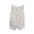 3-6M Blue Heart Cherry Romper with Frill Arms - Tiny Tots