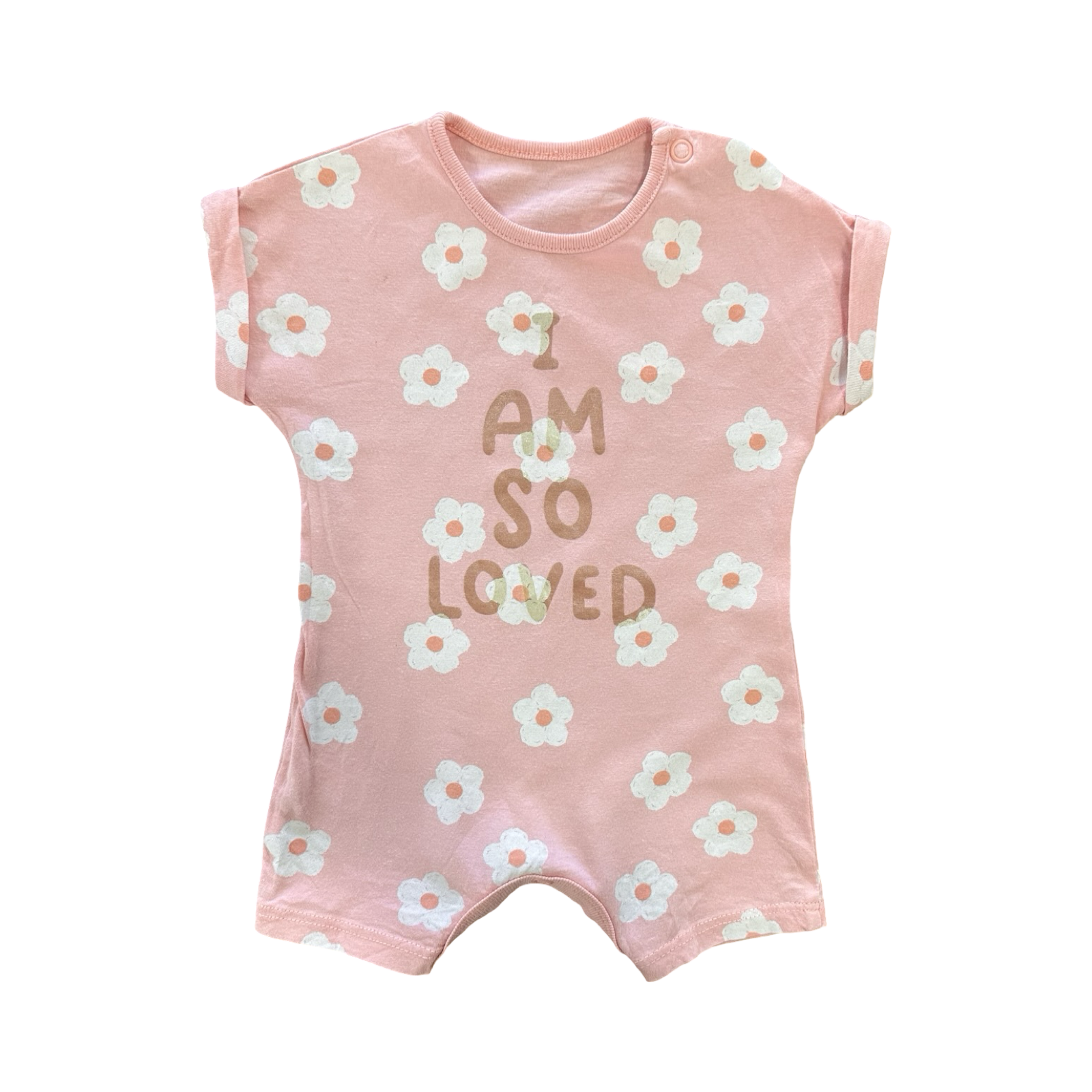 1-3M Pink I Am So Loved Daisy Romper - Woolworths