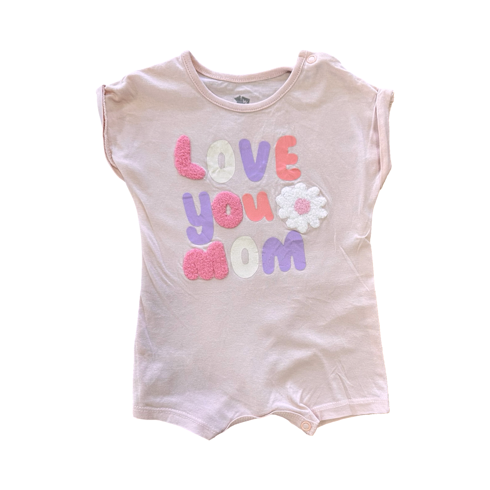 1-3M Pink Love You Mom Romper - Woolworths