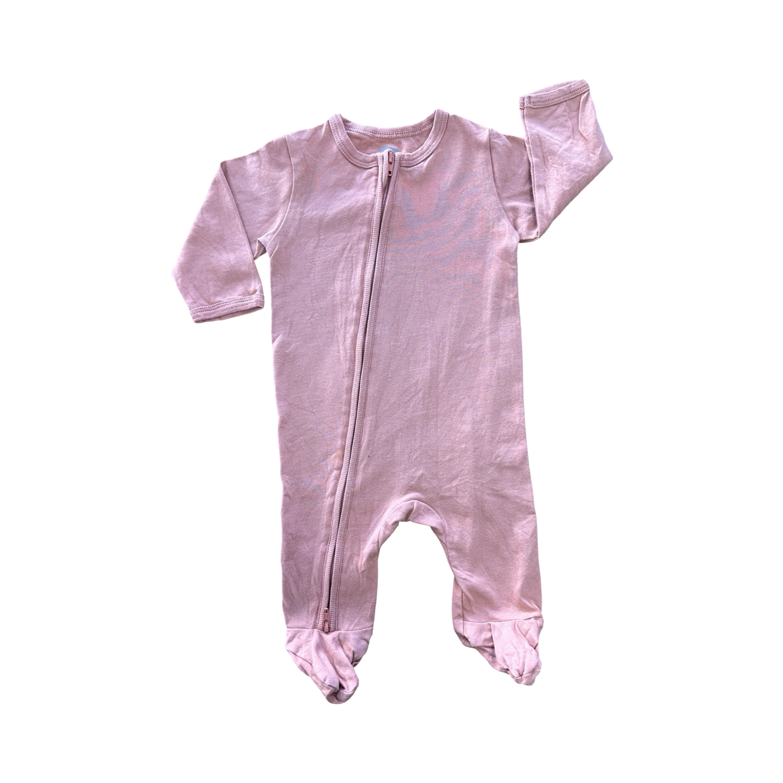 1-3M Blush Cotton Side Zipper Babygrow - Woolworths
