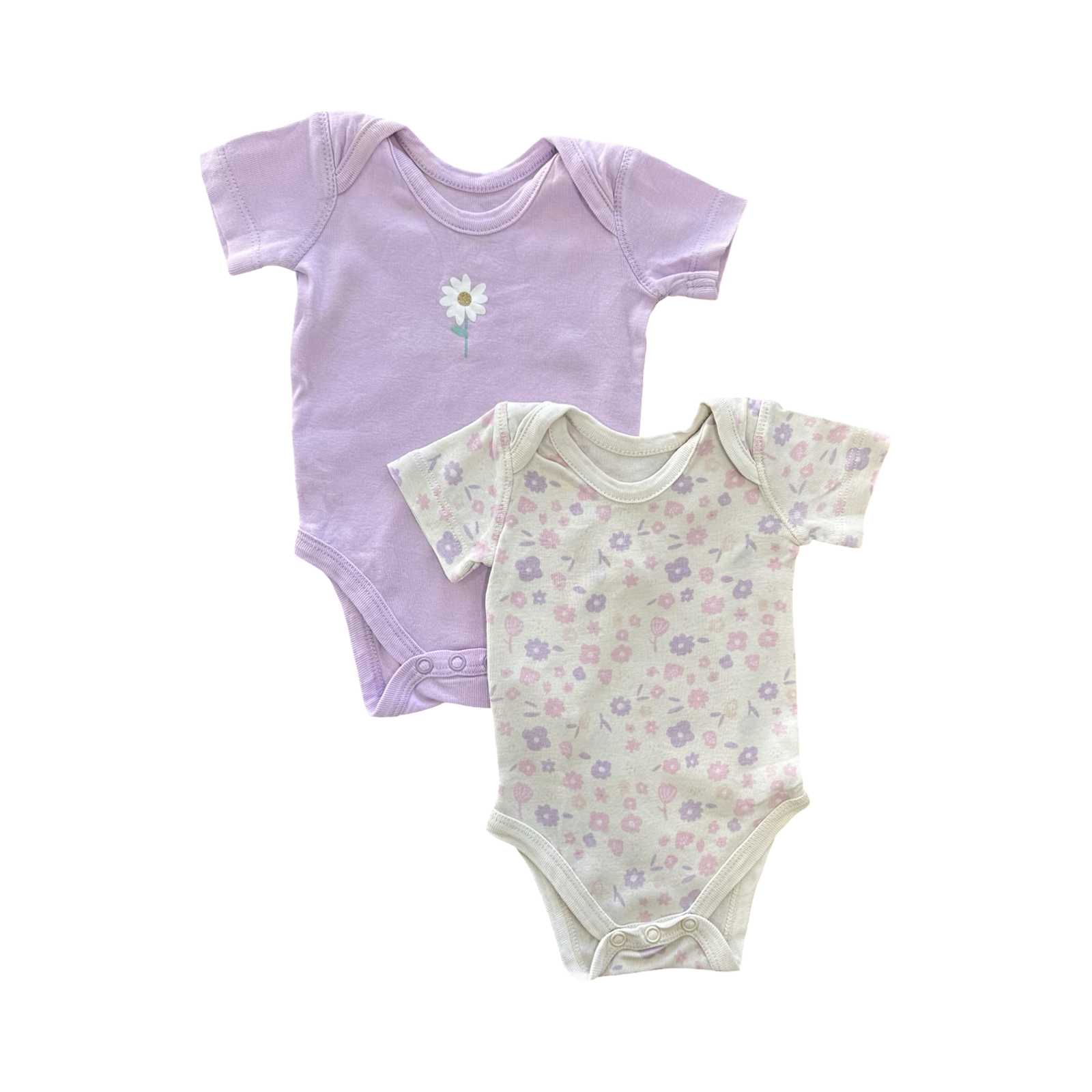 1-3M 2pc Purple & White Floral Bodysuit Set - Woolworths