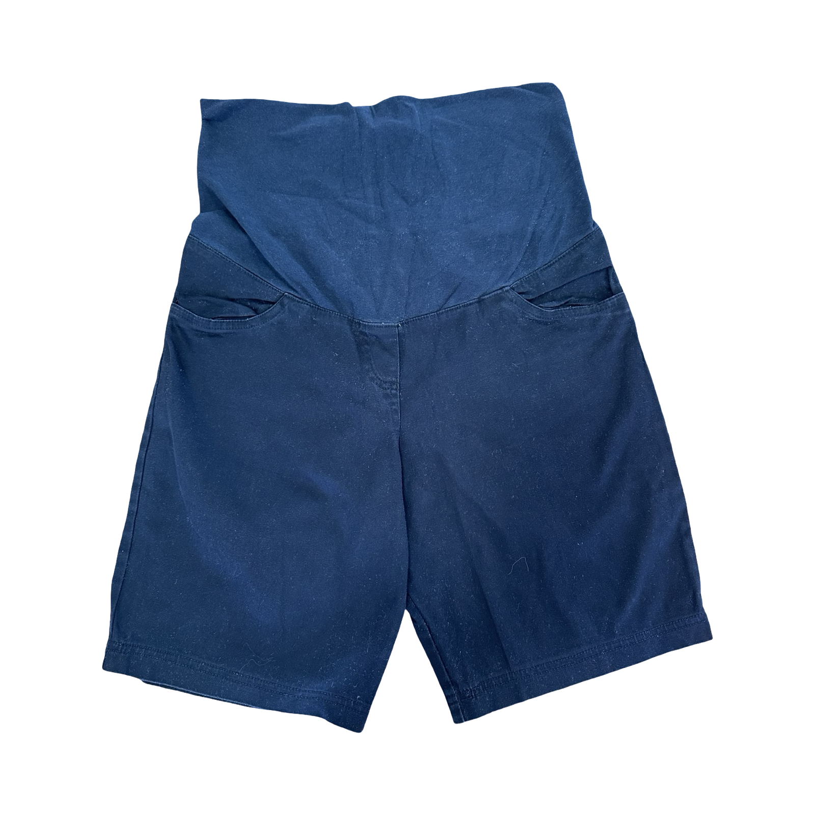 Size 32 Maternity Black Shorts with Black Cotton Stretch Waist - Cherry Melon