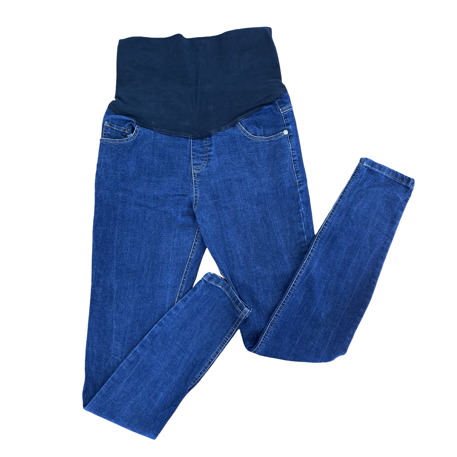 Size 32 Maternity Super Stretchy Denim Jeans with Black Cotton Stretch Waist - Cherry Melon