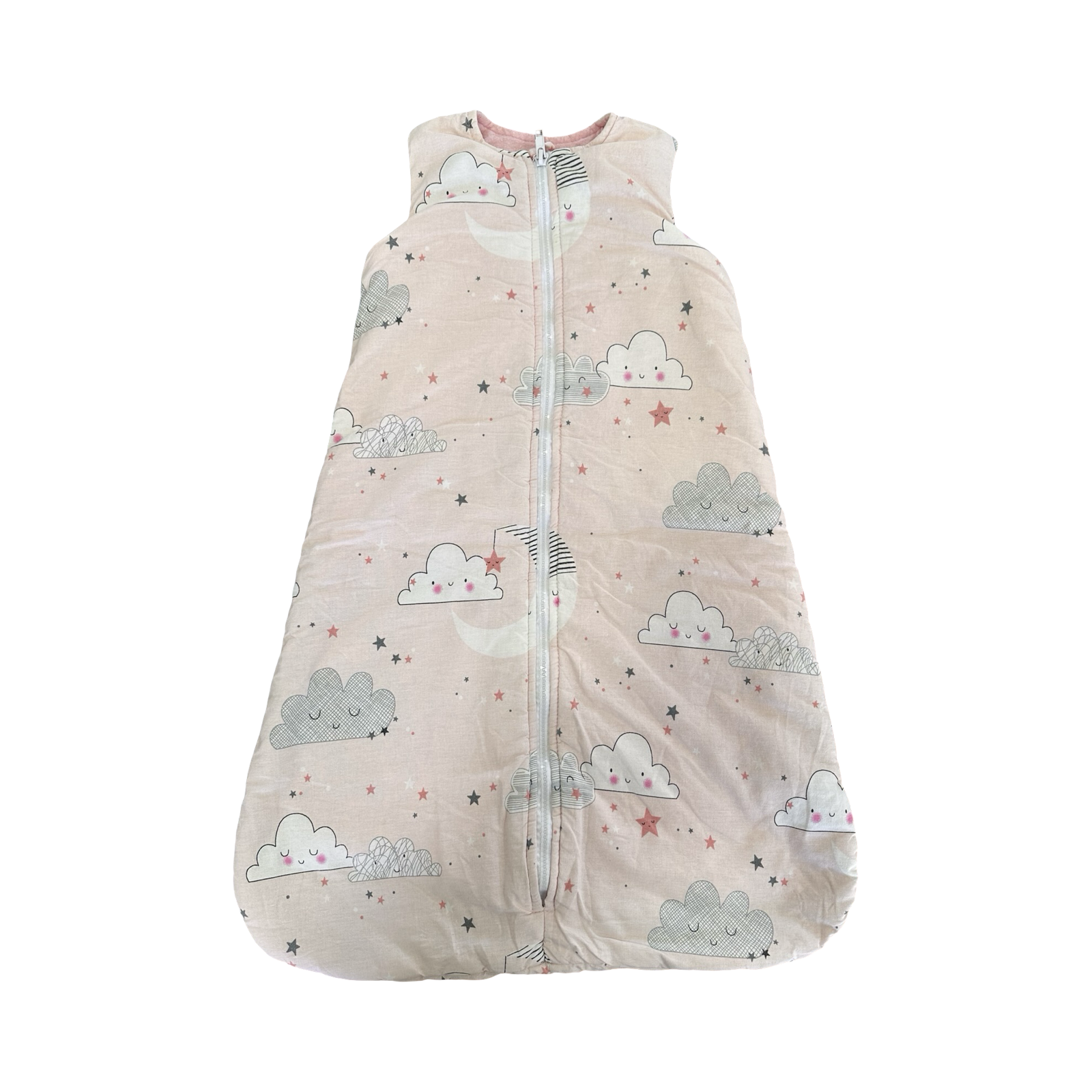 Small Pink Stars & Cloud Padded Sleep Sack - Nubaloo