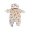 Newborn Pink Bear Fleece Side Zipper Onesie - Woolworths