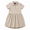 5-6Y Beige Classic Golf Style Cotton Dress with Pockets - Polo
