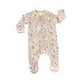 1-3M Pink Floral Cotton Side Zipper Babygrow - Woolworths