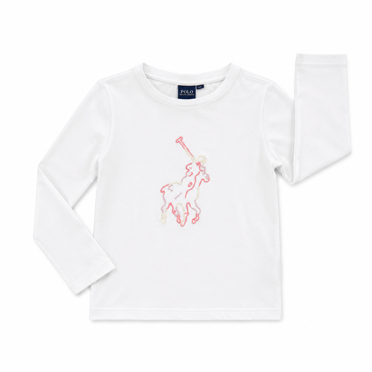 5-6Y White Long Sleeve Stretch Shirt - Polo