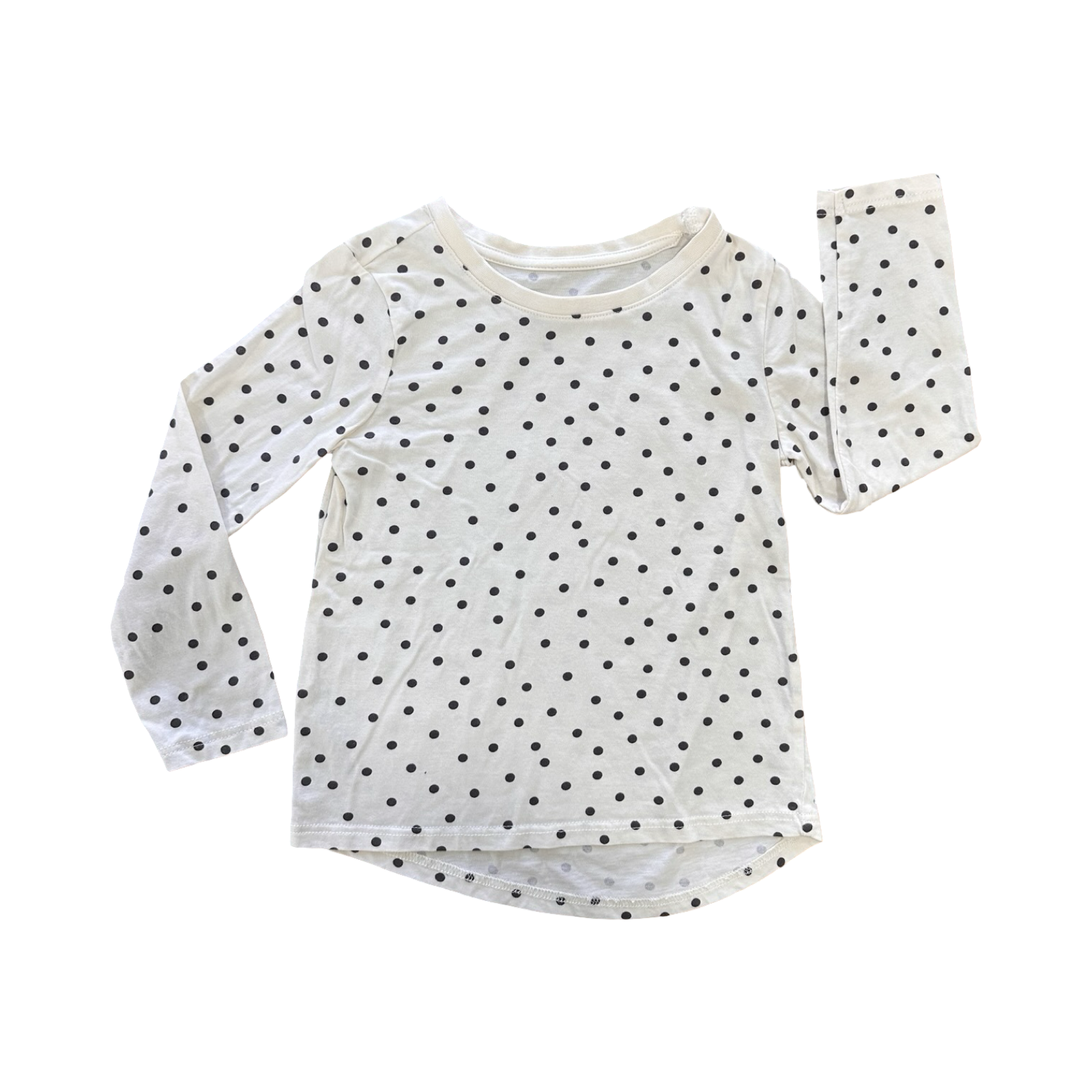 4Y White & Black Polkadot Long Sleeve T-Shirt - Woolworths