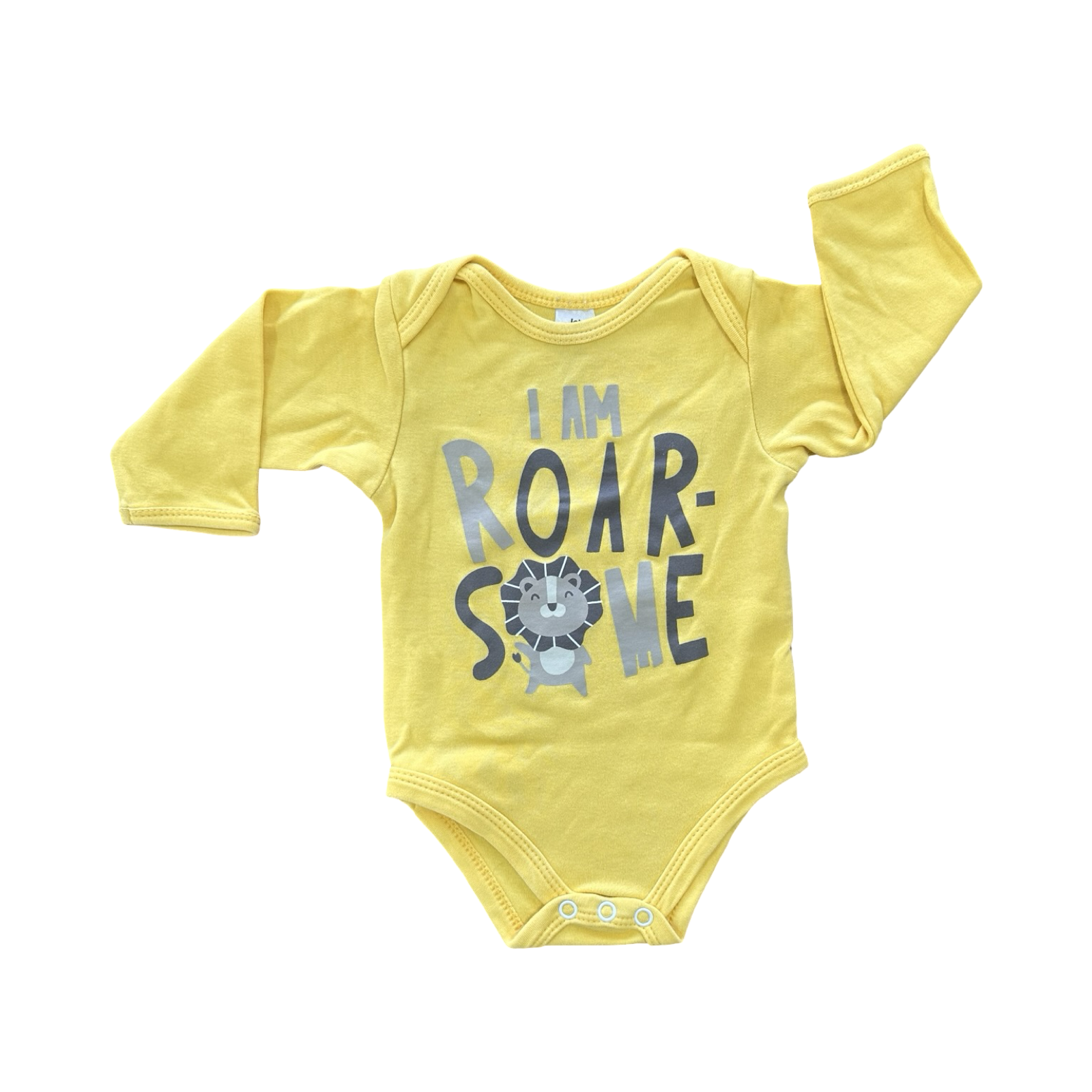 3-6M Yellow I Am Roarsome Bodysuit - Jet