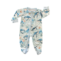 3-6M Blue Ocean Theme Zipper Babygrow