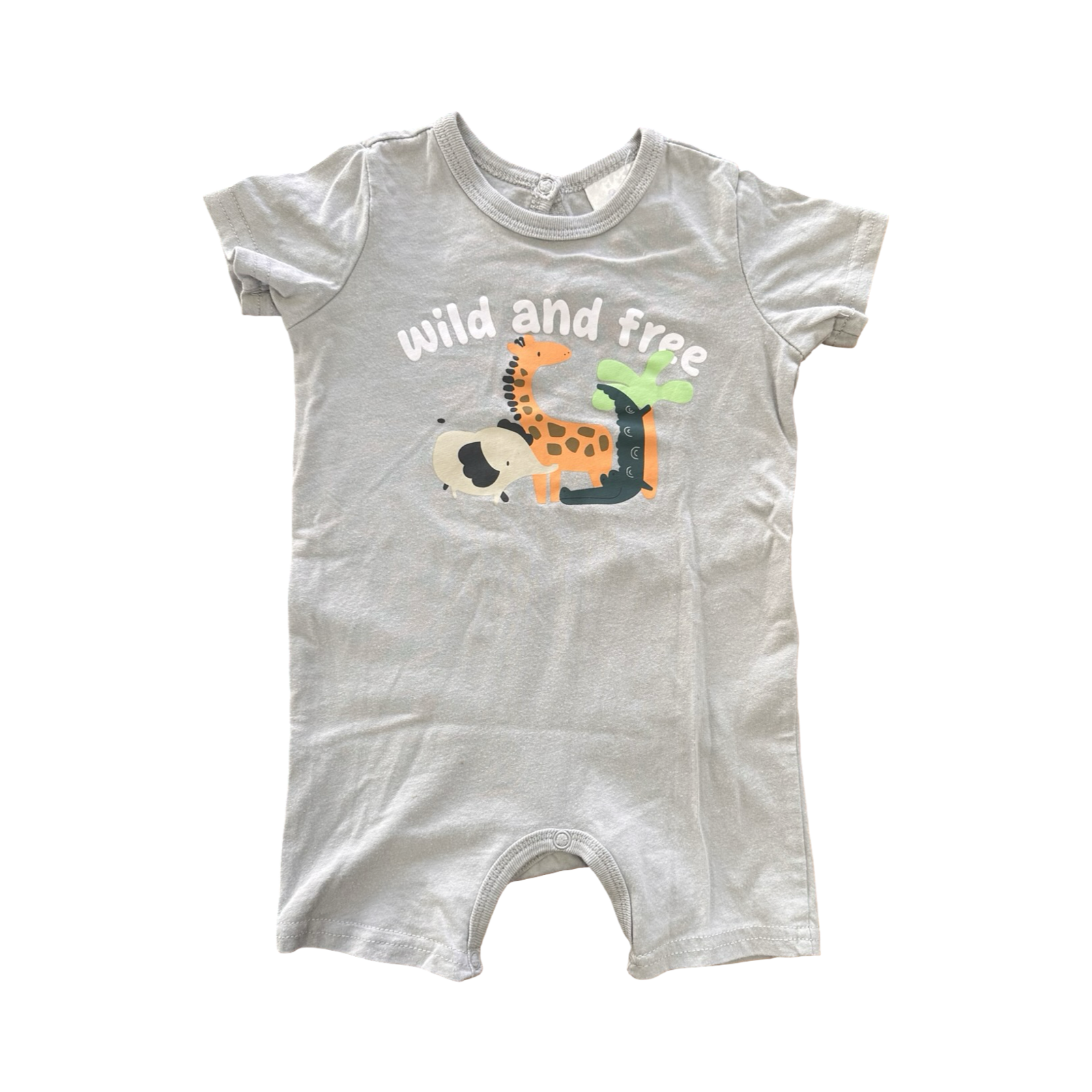 3-6M Grey Wild and Free Romper