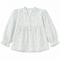 XXL White & Green Stripe Floral Muslin Maternity Pyjama Top